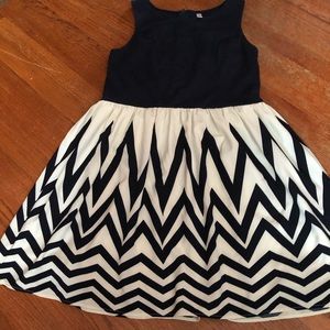 Blue and cream dress